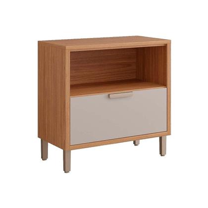 Imagem de Módulo Cozinha MGM Eloise Balcão c/1 Gaveta e 1 Porta Basculante Riscada c/Tampo 80 cm Freijo/Titanium-MGM