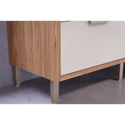 Imagem de Módulo Cozinha MGM Eloise Paneleiro Duplo Forno c/2 Gavetas e 2 Portas Basculantes Riscadas 70 cm Freijo/Off White-MGM