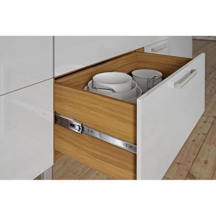 Imagem de Módulo Cozinha Nesher Burguesa Balcão Premium 2 Portas e 3 Gavetas c/ Tampo Freijo/Grafite