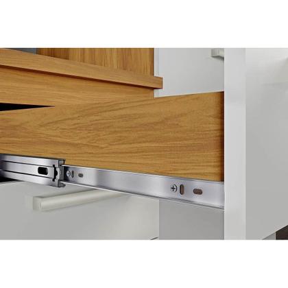 Imagem de Módulo Cozinha Nesher Burguesa Balcão Premium 2 Portas e 3 Gavetas c/ Tampo Freijo/Grafite