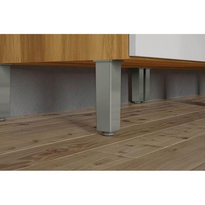 Imagem de Módulo Cozinha Nesher Burguesa Balcão Premium 2 Portas e 3 Gavetas c/ Tampo Freijo/Grafite