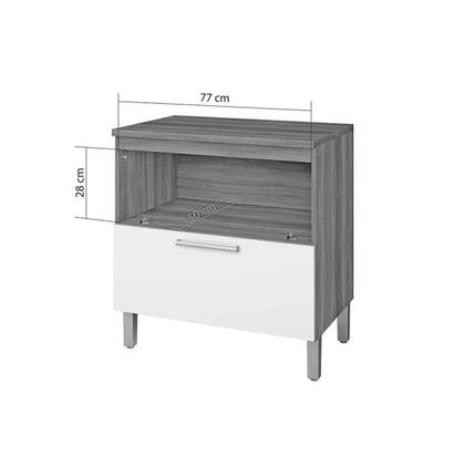 Imagem de Módulo Cozinha Nesher Burguesa c/ 3 Portas e 4 Gavetas Freijó/Branco-Nesher