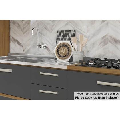 Imagem de Módulo Cozinha Nesher Burguesa c/ 3 Portas e 4 Gavetas Freijó/Branco-Nesher