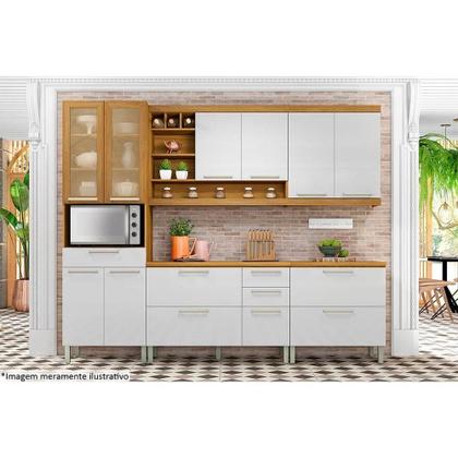 Imagem de Módulo Cozinha Nesher Burguesa Paneleiro c/ 4 Portas e 1 Gaveta (1 Forno) Freijo/Grafite