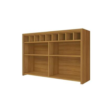 Imagem de Módulo Cozinha Nesher Imperatriz Armário 1 Porta Basculante c/ Adega e Nicho Ripado 120cm Freijó-Nesher