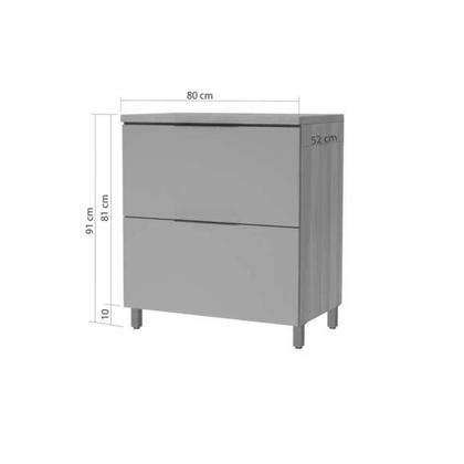 Imagem de Módulo Cozinha Nesher Marquesa Balcão 1 Porta Basculante e 1 Gaveta c/ Tampo 80cm Branca/Nature - Nesher