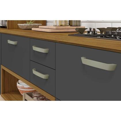 Imagem de Módulo Cozinha Nesher Princesa 3 Peças (1Aéreo+1Balcão+1Paneleiro) C3P20 Freijo/Grafite-Nesher