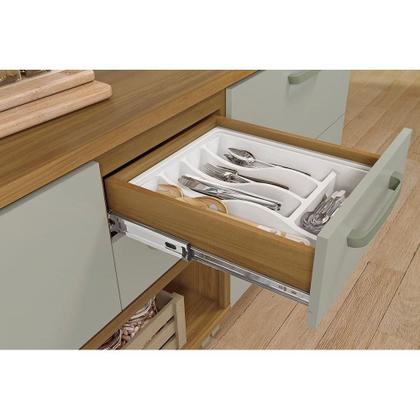 Imagem de Módulo Cozinha Nesher Princesa Balcão 1 Porta e 2 Gavetas c/ Tampo Freijo/Grafite