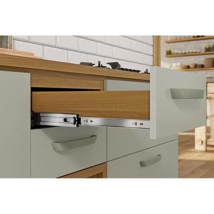 Imagem de Módulo Cozinha Nesher Princesa Balcão 1 Porta e 2 Gavetas c/ Tampo Freijo/Grafite