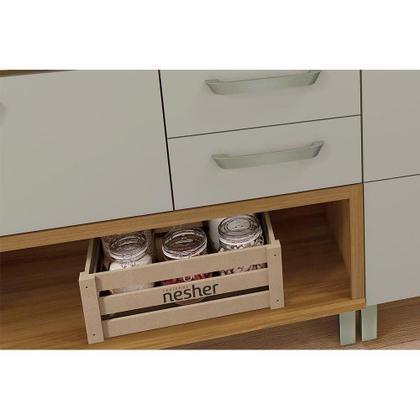 Imagem de Módulo Cozinha Nesher Princesa Balcão 1 Porta e 2 Gavetas c/ Tampo Freijo/Grafite