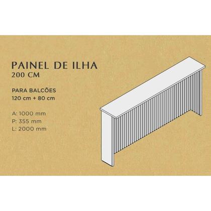 Imagem de Módulo Cozinha Nesher Princesa c/ 2 Portas e 3 Gavetas 200cm Freijo/Grafite-Nesher