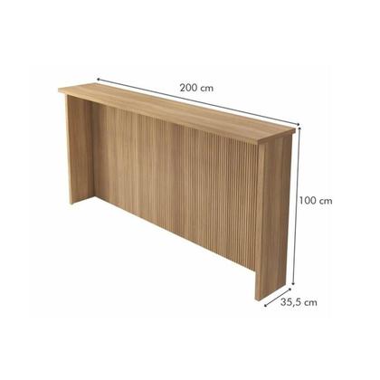 Imagem de Módulo Cozinha Nesher Princesa c/ 2 Portas e 3 Gavetas 200cm Freijo/Grafite-Nesher