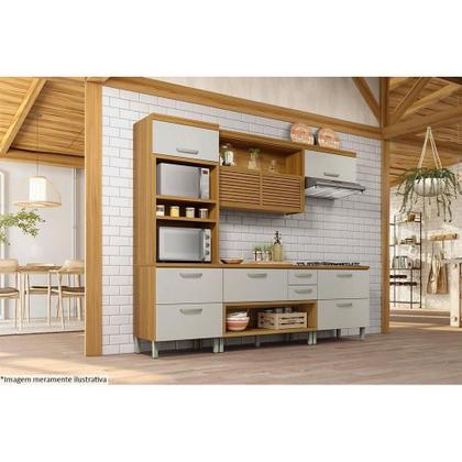 Imagem de Módulo Cozinha Nesher Princesa Paneleiro Torre Quente 2Fornos c/2Pta e 1Gav 70cm Freijo/Grafite-Nesher