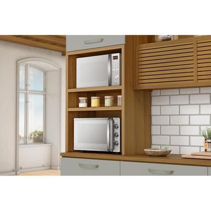 Imagem de Módulo Cozinha Nesher Princesa Paneleiro Torre Quente 2Fornos c/2Pta e 1Gav 70cm Freijo/Grafite-Nesher