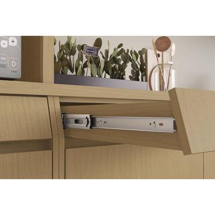 Imagem de Módulo Cozinha Nesher Simone Mendes Balcão c/ Tampo Simone Mendes c/ 2 Portas e 1 Gaveta 80cm Carvalho/Cinza-Nesher