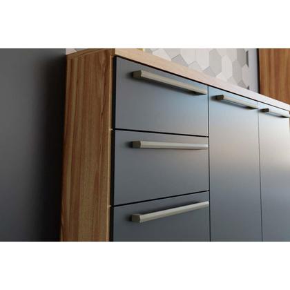 Imagem de Módulo Cozinha Ronipa Nápoli Prime Balcão p/ Pia 3 Portas e 2 Gavetas s/Tampo 120cm Amendoa/Off White-Ronipa