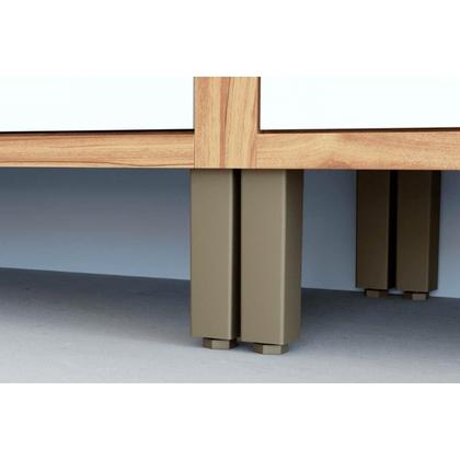 Imagem de Módulo Cozinha Ronipa Tempranillo Tempranillo 16 Peças (6Aéreos+5Balcões+1Cristaleira+1TorreQuente+3Complementos) C16P80 Amendoa/Off White - Ronipa