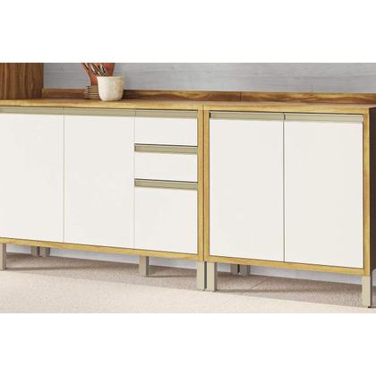 Imagem de Módulo Cozinha Ronipa Tempranillo Tempranillo 7 Peças (3Aéreos+2Balcões+1Paneleiro+1TorreQuente) C7P84 Amendoa/Off White - Ronipa