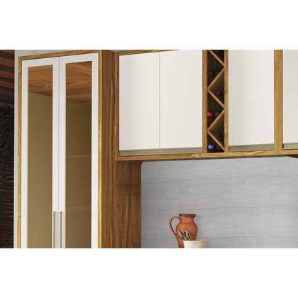 Imagem de Módulo Cozinha Ronipa Tempranillo Tempranillo 7 Peças (3Aéreos+2Balcões+1Paneleiro+1TorreQuente) C7P84 Amendoa/Off White - Ronipa