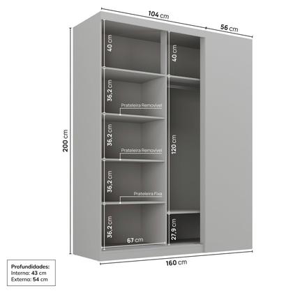 Imagem de Módulo de Canto Linear 2 Portas de Correr Jade CabeCasa MadeiraOriginals