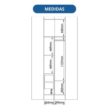 Imagem de Módulo de Canto Reto 2 Portas Infinity
