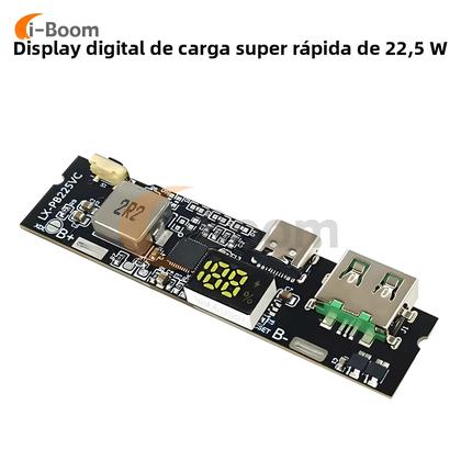 Imagem de Módulo De Carregamento Rápido De 22.5W 2-Vias DIY Placa Mãe Com Display Digital Porta USB Tipo-C