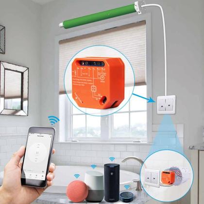 Imagem de Módulo De Controle De Cortinas Inteligentes ZigBee 3.0 Com Controle Remoto Pelo App Tuya E Controle