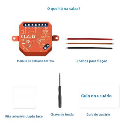 Imagem de Módulo De Controle De Cortinas Inteligentes ZigBee 3.0 Com Controle Remoto Pelo App Tuya E Controle