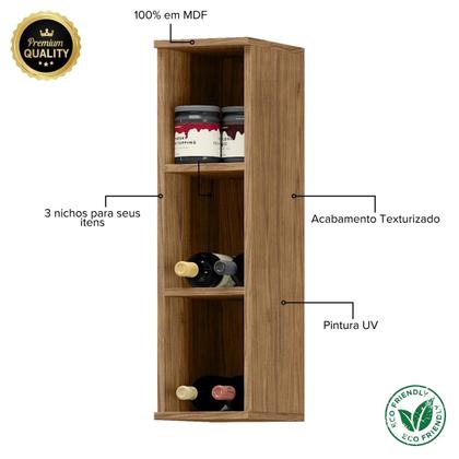 Imagem de Módulo de Cozinha Aéreo Vertical 3 Nichos 20cm - Toscana