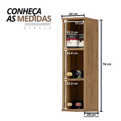 Imagem de Módulo de Cozinha Aéreo Vertical 3 Nichos 20cm - Toscana