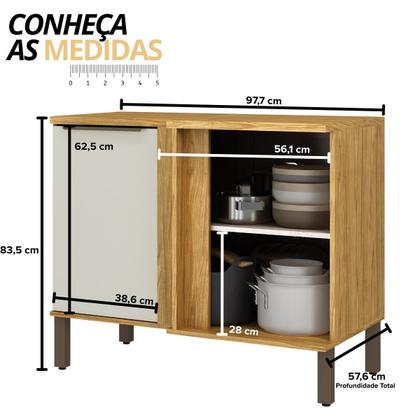 Imagem de Módulo de Cozinha Balcão de Canto 1 Porta - Verace