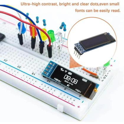 Imagem de Módulo De Display OLED I2C Branco 128x32 Pixels 0.91 Polegadas Para Arduino Raspberry Pi Mini Tela