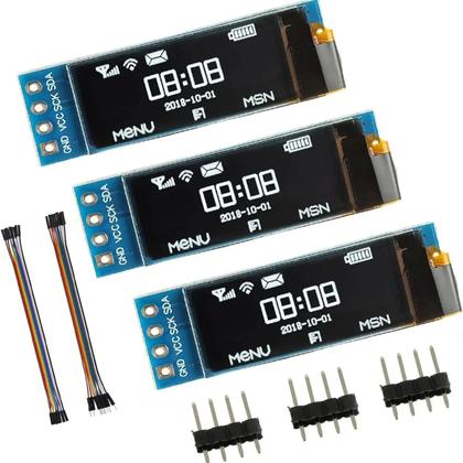 Imagem de Módulo De Display OLED I2C Branco 128x32 Pixels 0.91 Polegadas Para Arduino Raspberry Pi Mini Tela