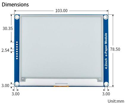 Imagem de Módulo de exibição E-Ink waveshare 4,2 polegadas 400 x 300 pixels