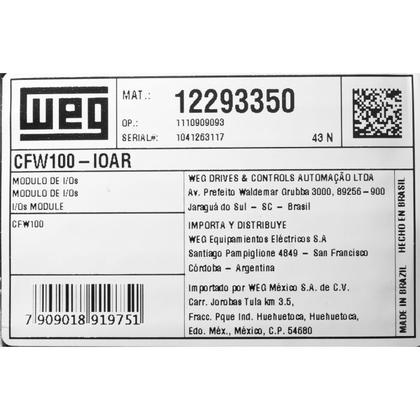 Imagem de Modulo de Expansao Weg CFW100 IOAR Entradas e Saidas