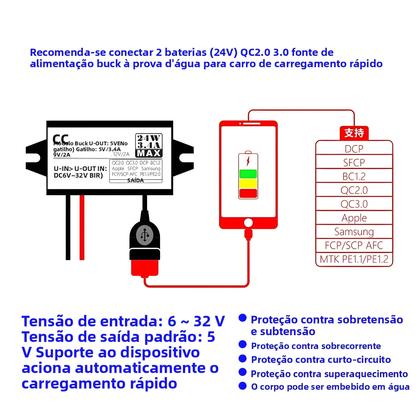 Imagem de Módulo De Fonte De Alimentação DC-DC Step down Buck 12V Para 5V 2A 3A 10W 15W 24W Para USB Micro USB