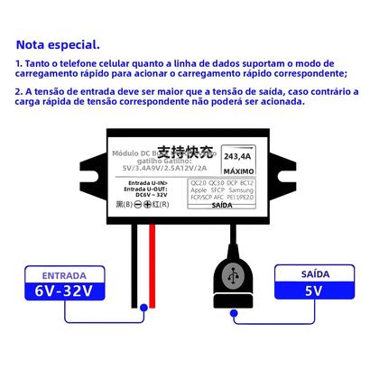 Imagem de Módulo De Fonte De Alimentação DC-DC Step down Buck 12V Para 5V 2A 3A 10W 15W 24W Para USB Micro USB