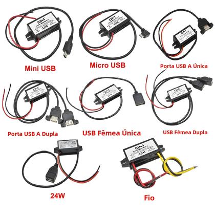 Imagem de Módulo De Fonte De Alimentação DC-DC Step down Buck 12V Para 5V 2A 3A 10W 15W 24W Para USB Micro USB