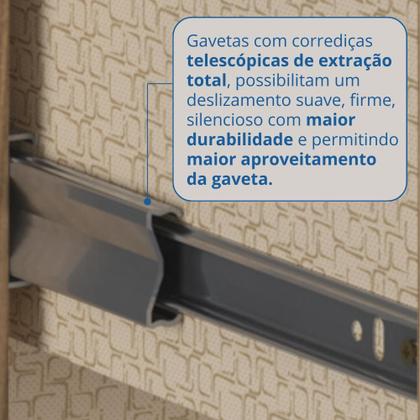 Imagem de Módulo de Guarda Roupa 2 Portas 2 Gavetas com Cabideiro Elegance