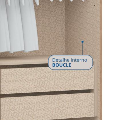 Imagem de Módulo de Guarda Roupa 2 Portas 2 Gavetas com Cabideiro Elegance