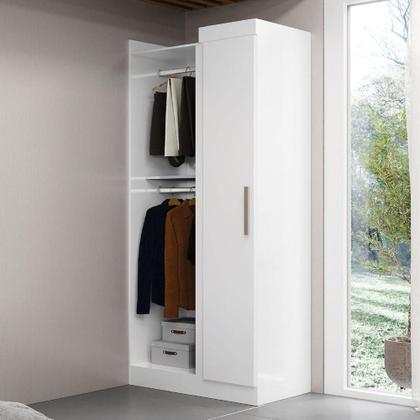 Imagem de Modulo De Guarda Roupas Canto Para Quarto Madrid Maxel Branco