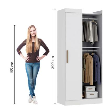 Imagem de Modulo De Guarda Roupas Canto Para Quarto Madrid Maxel Branco