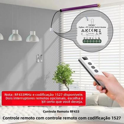 Imagem de Módulo De Interruptor De Cortina Inteligente ZigBee RF433 Para Persianas Motorizadas 2MQTT Smart