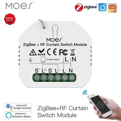 Imagem de Módulo De Interruptor De Cortina Inteligente ZigBee RF433 Para Persianas Motorizadas 2MQTT Smart