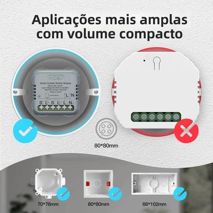 Imagem de Módulo De Interruptor De Cortina Mini Smart WiFi ZigBee Controle Remoto Pelo App Tuya Google Home
