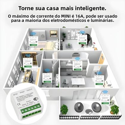 Imagem de Módulo De Interruptor De Luz Inteligente Wifi 16A Controle De 2 Vias Funciona Com Tuya Smart Life