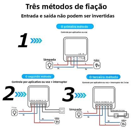 Imagem de Módulo De Interruptor De Luz Inteligente Wifi 16A Controle De 2 Vias Funciona Com Tuya Smart Life