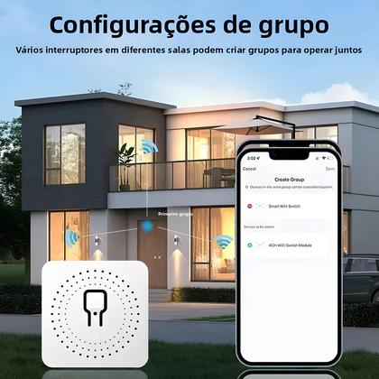 Imagem de Módulo De Interruptor De Luz Inteligente Wifi 16A Controle De 2 Vias Funciona Com Tuya Smart Life