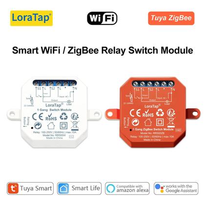 Imagem de Módulo De Interruptor De Luz WiFi Inteligente Relé Disjuntor ZigBee Tuya Google Assistant Alexa Echo