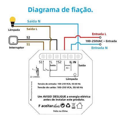 Imagem de Módulo De Interruptor De Luz WiFi Inteligente Relé Disjuntor ZigBee Tuya Google Assistant Alexa Echo